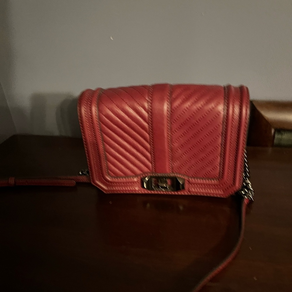 Rebecca Minkoff Red Chevron Quilted Crossbody Bag - Picture 2 of 4